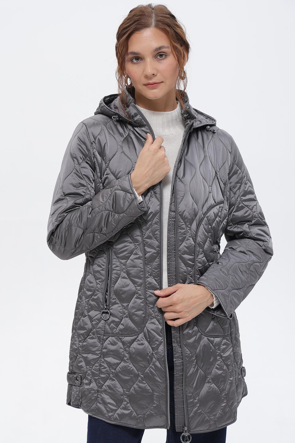 Пальто стеганое Betty Barclay серое