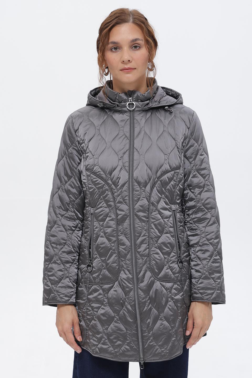 Пальто стеганое Betty Barclay серое