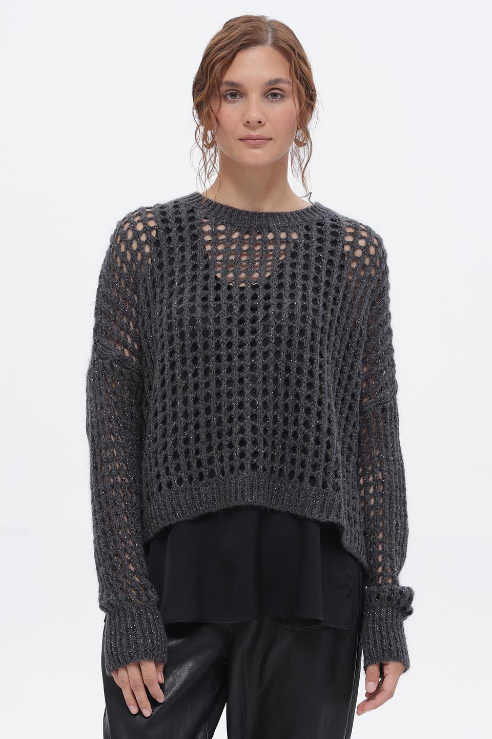 Пуловер Croche с ажурной вязкой