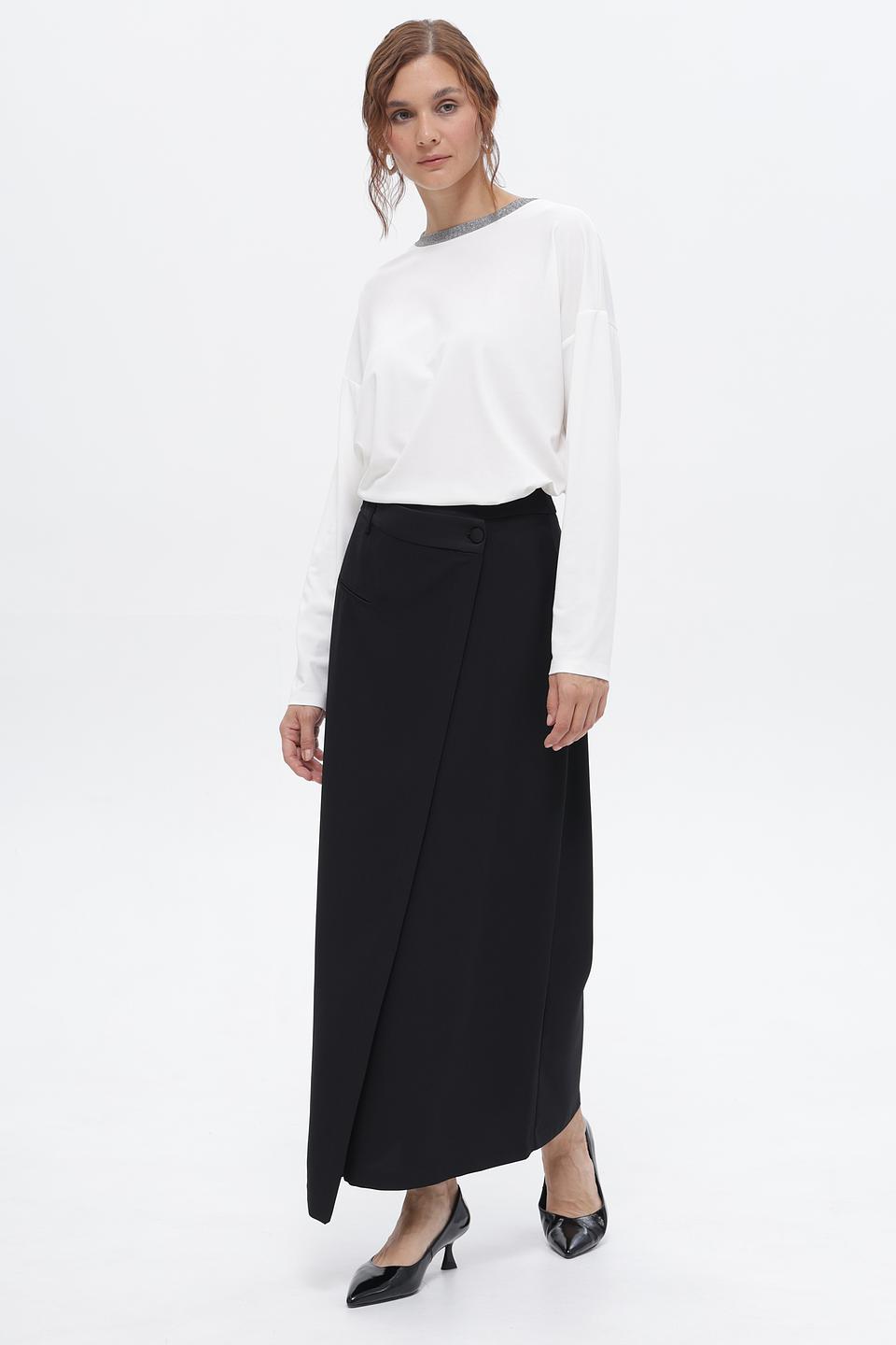 Юбка Croche с запахом черная