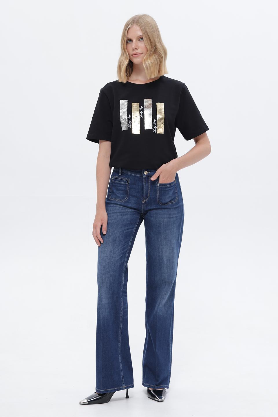 Джинсы Cambio клеш синие