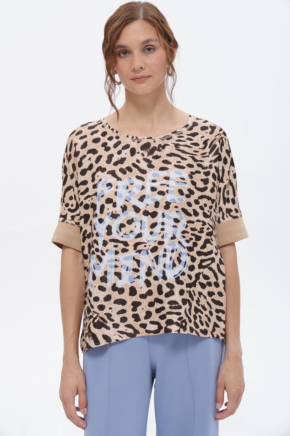 Футболка Lecomte с принтом леопард