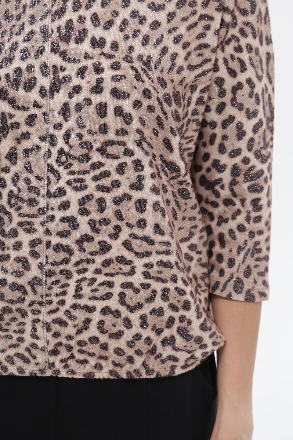 Пуловер Lecomte с леопардовым принтом