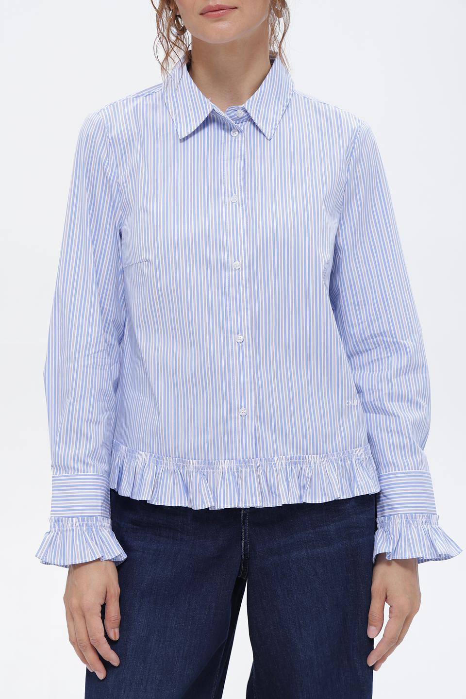 Блуза Oui в полоску с рюшами