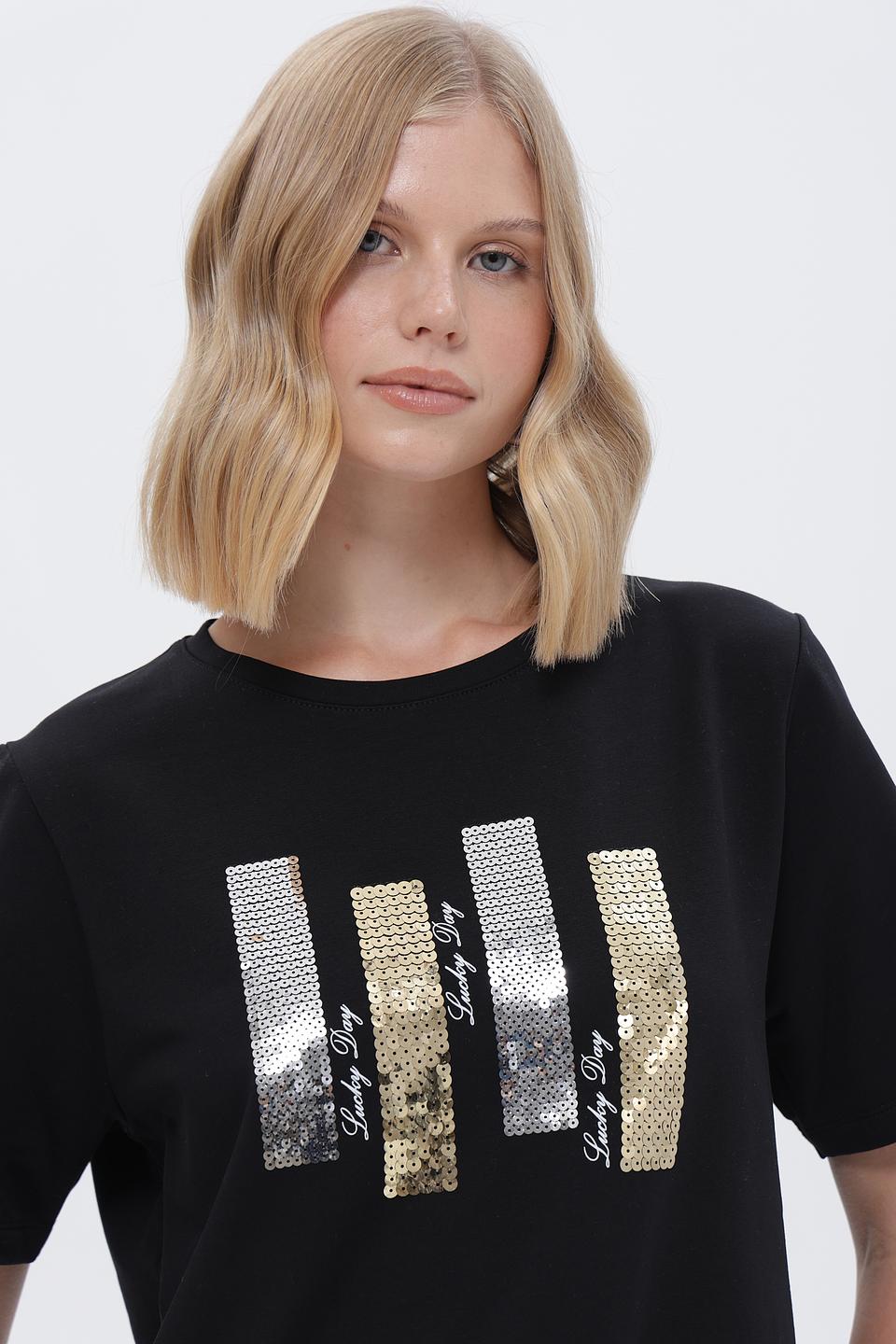 Футболка UNQ с пайетками