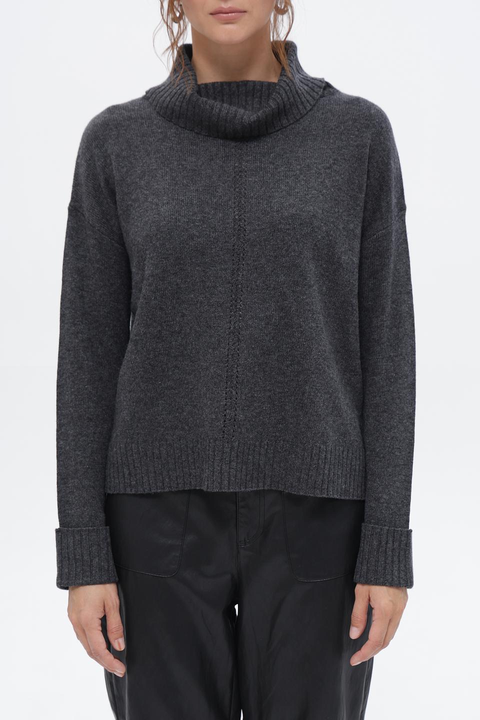 Пуловер Pezzo с горлом серый