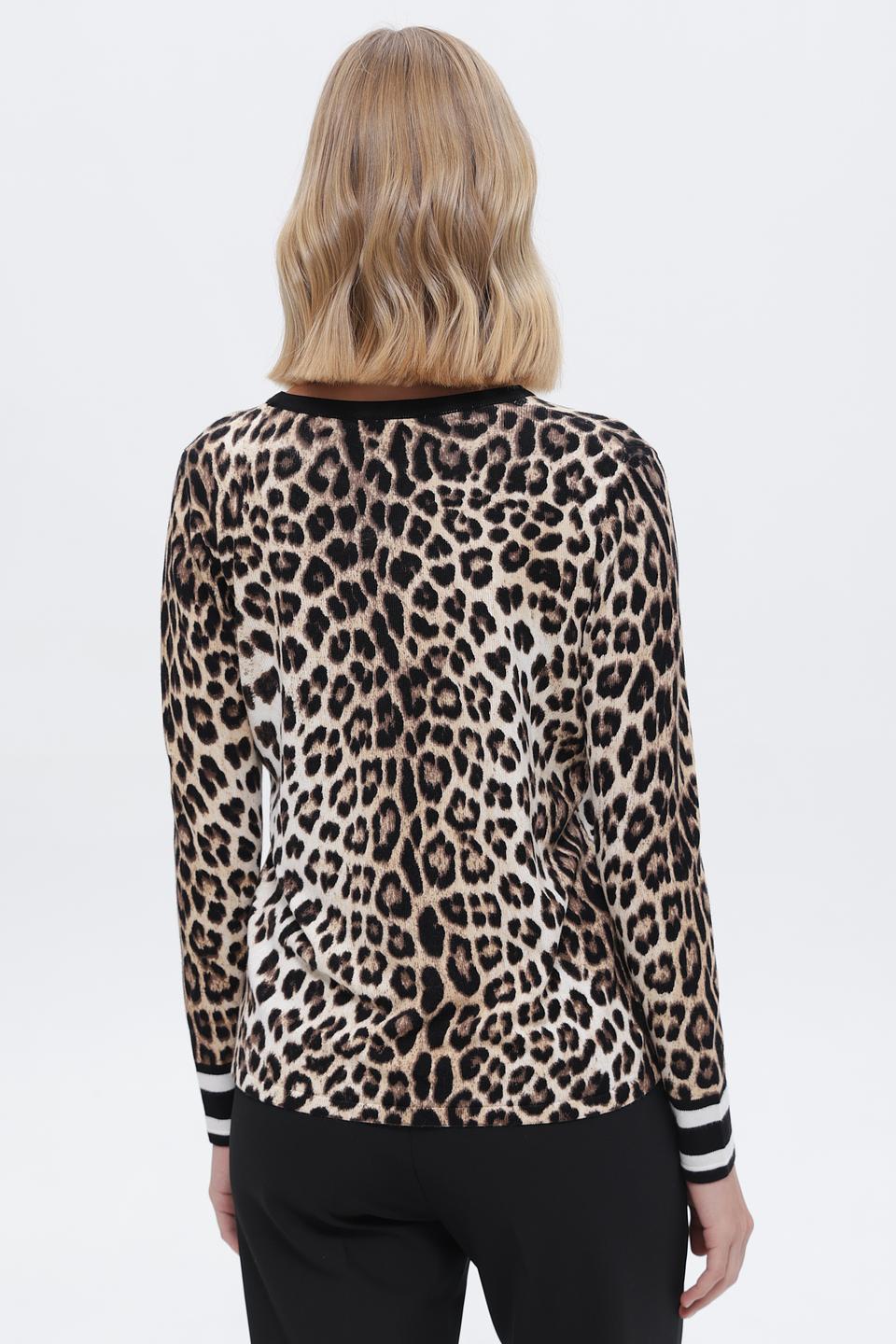 Пуловер Passioni с леопардовым принтом