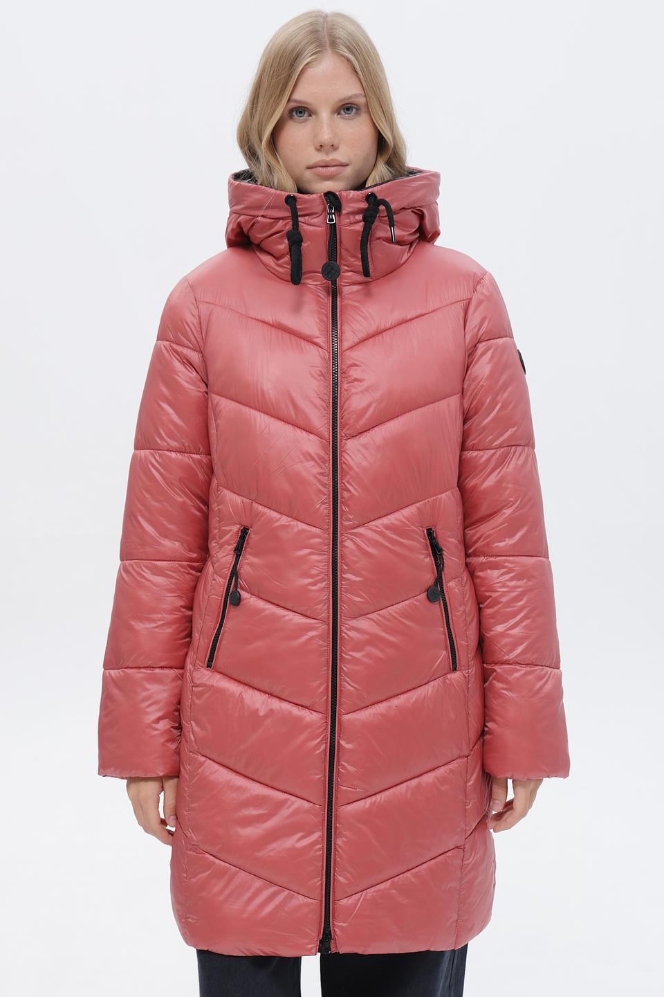 Пальто District стеганое розовое