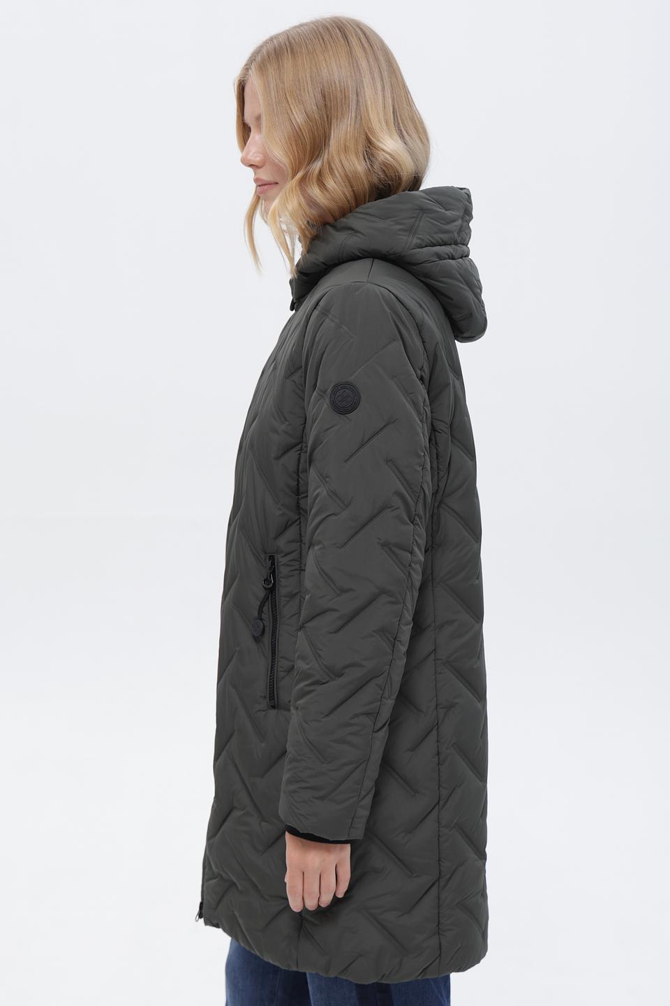 Пальто District стеганое хаки