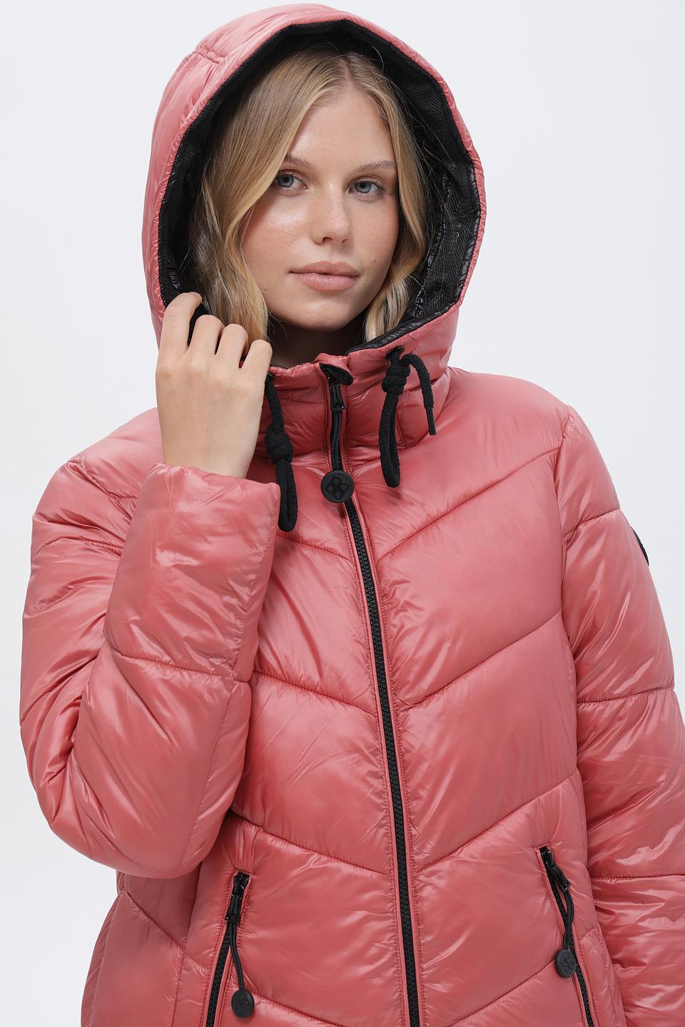 Пальто District стеганое розовое