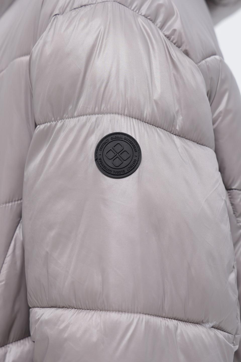 Пальто District стеганое серое