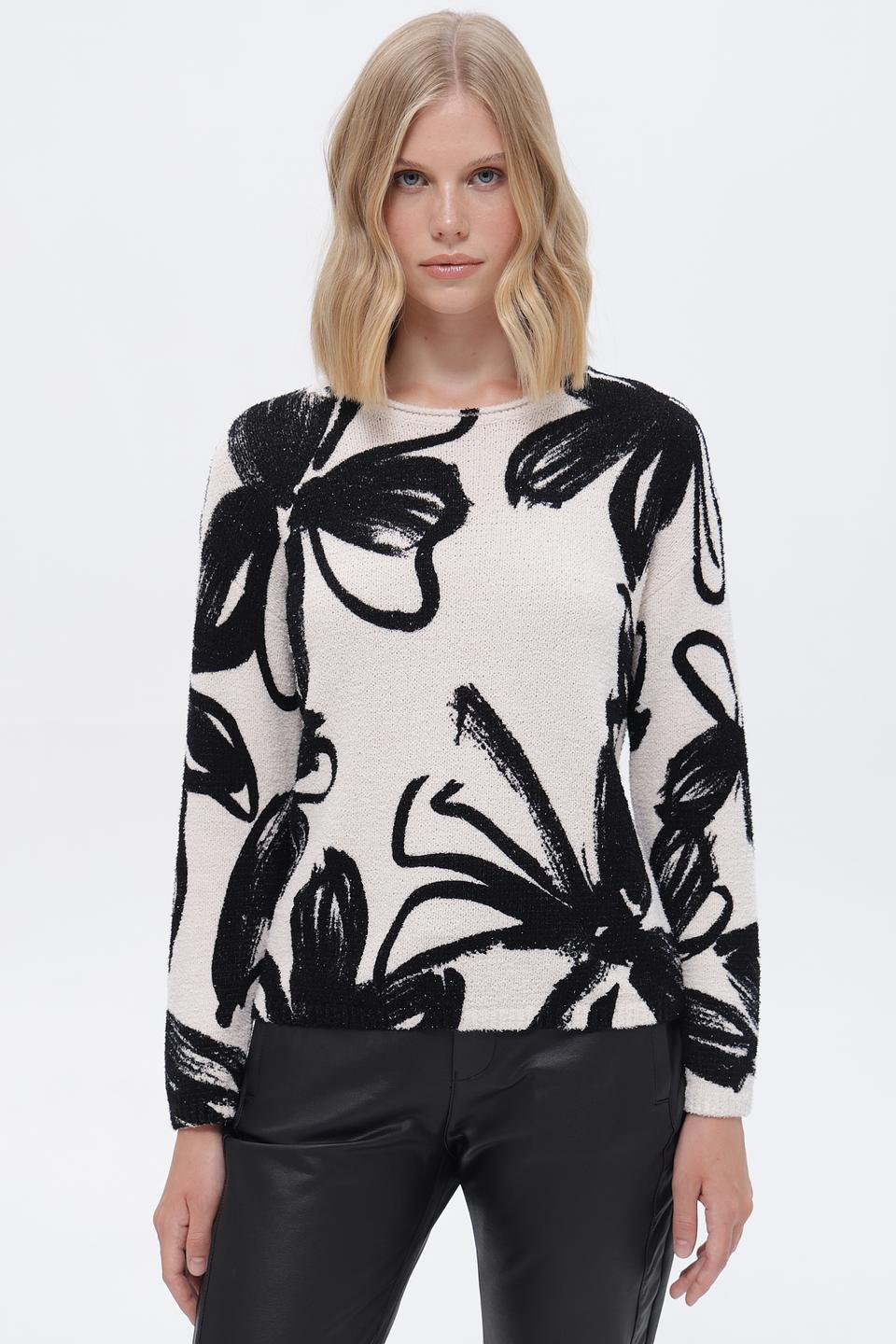 Пуловер Rabe collection с цветочным принтом