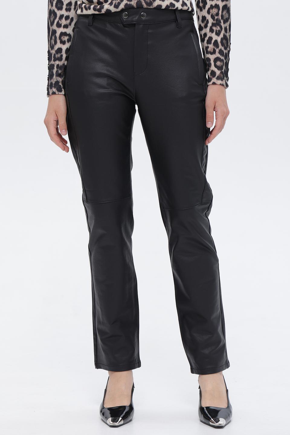 Брюки кожаные Monari чёрные