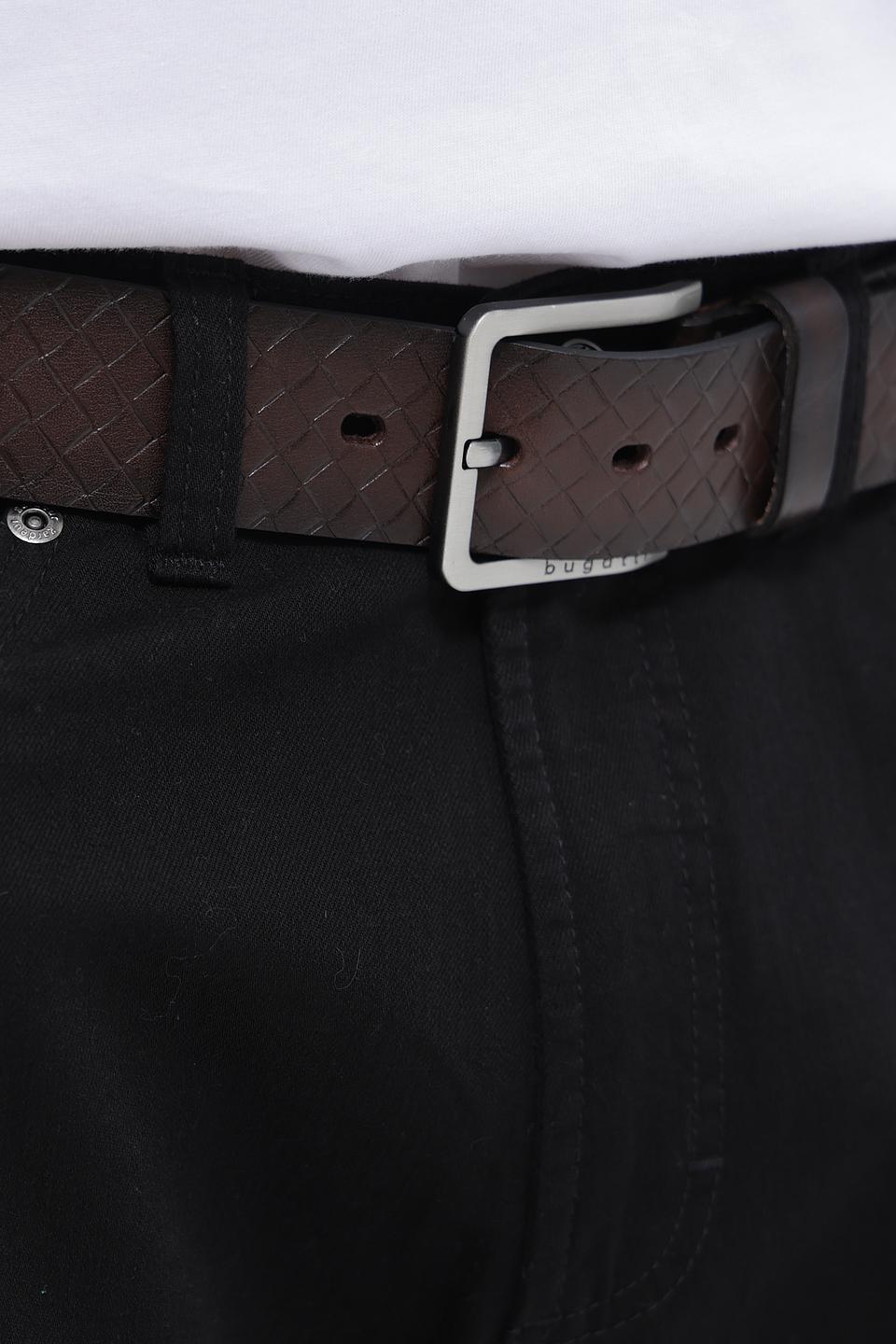 Ремень Bugatti ACC плетеный коричневый