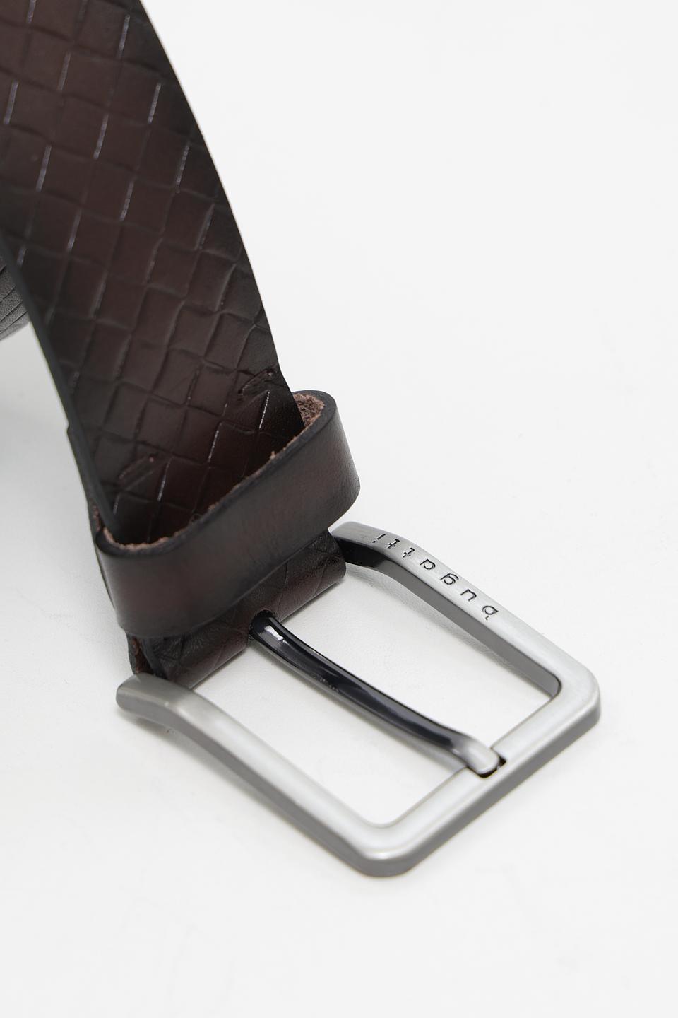 Ремень Bugatti ACC плетеный коричневый