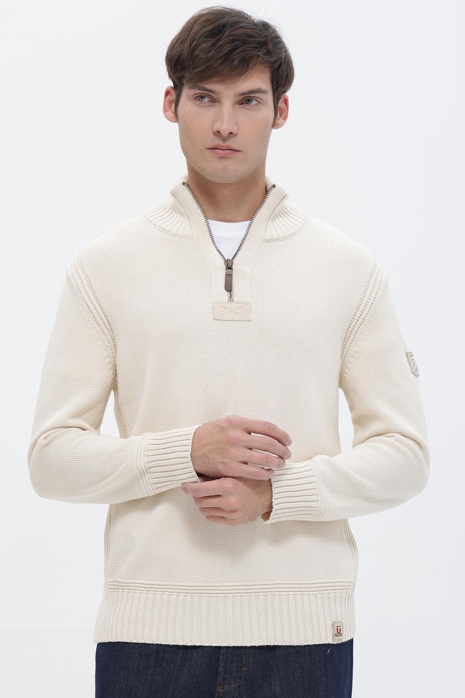 Джемпер Time Zone с молнией бежевый
