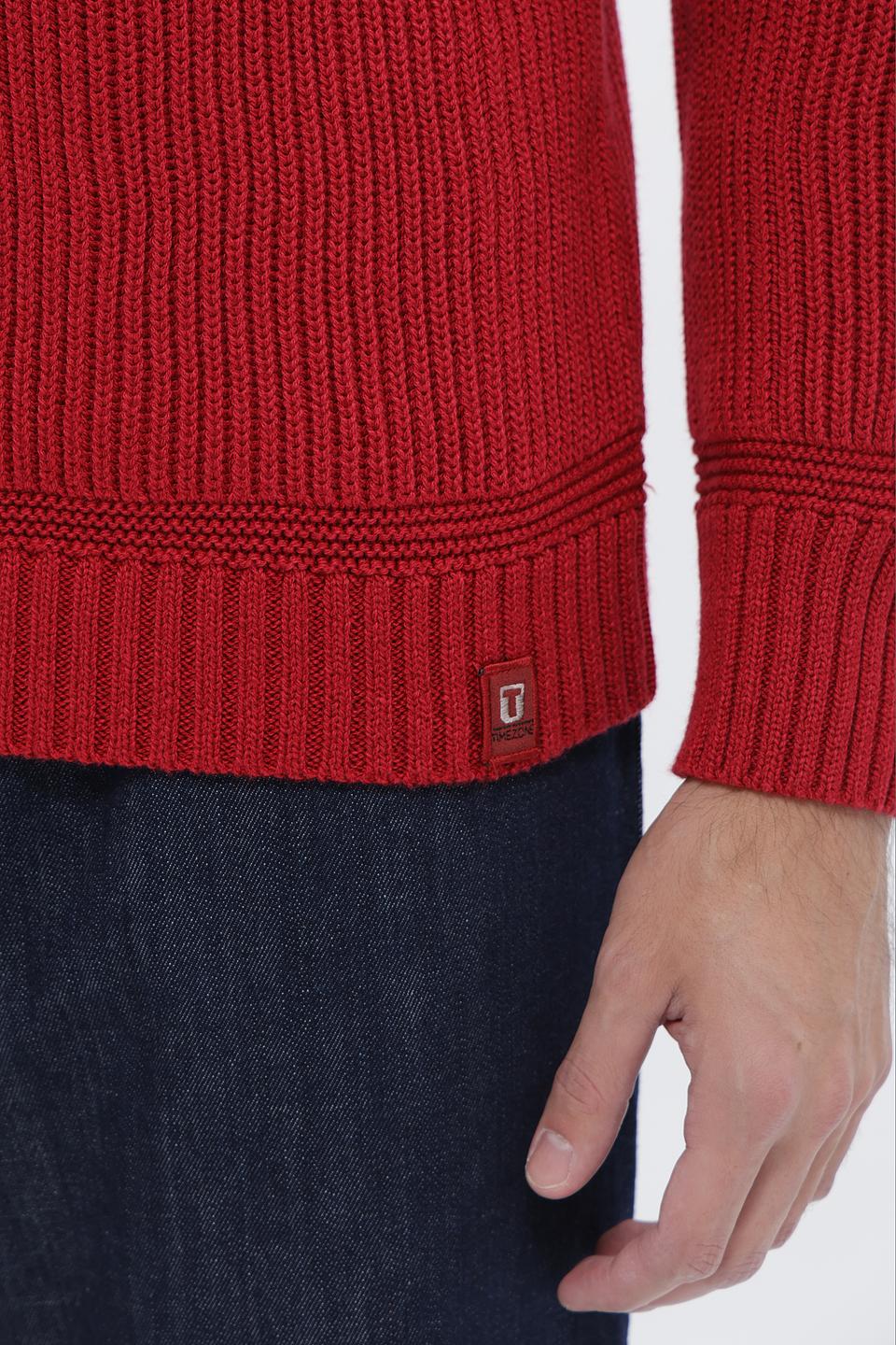 Джемпер Time Zone красный с локтями