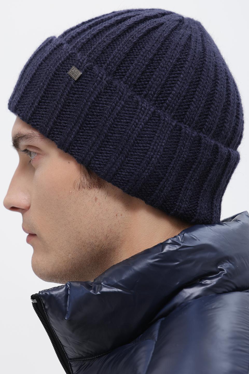 Шапка ADL man вязаная темно-синяя
