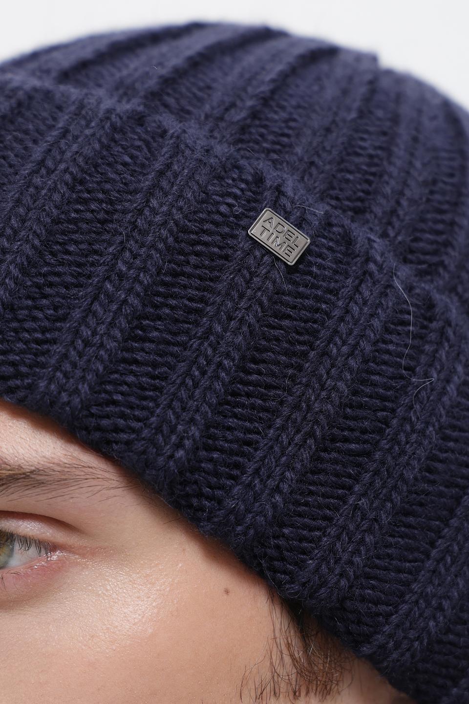 Шапка ADL man вязаная темно-синяя