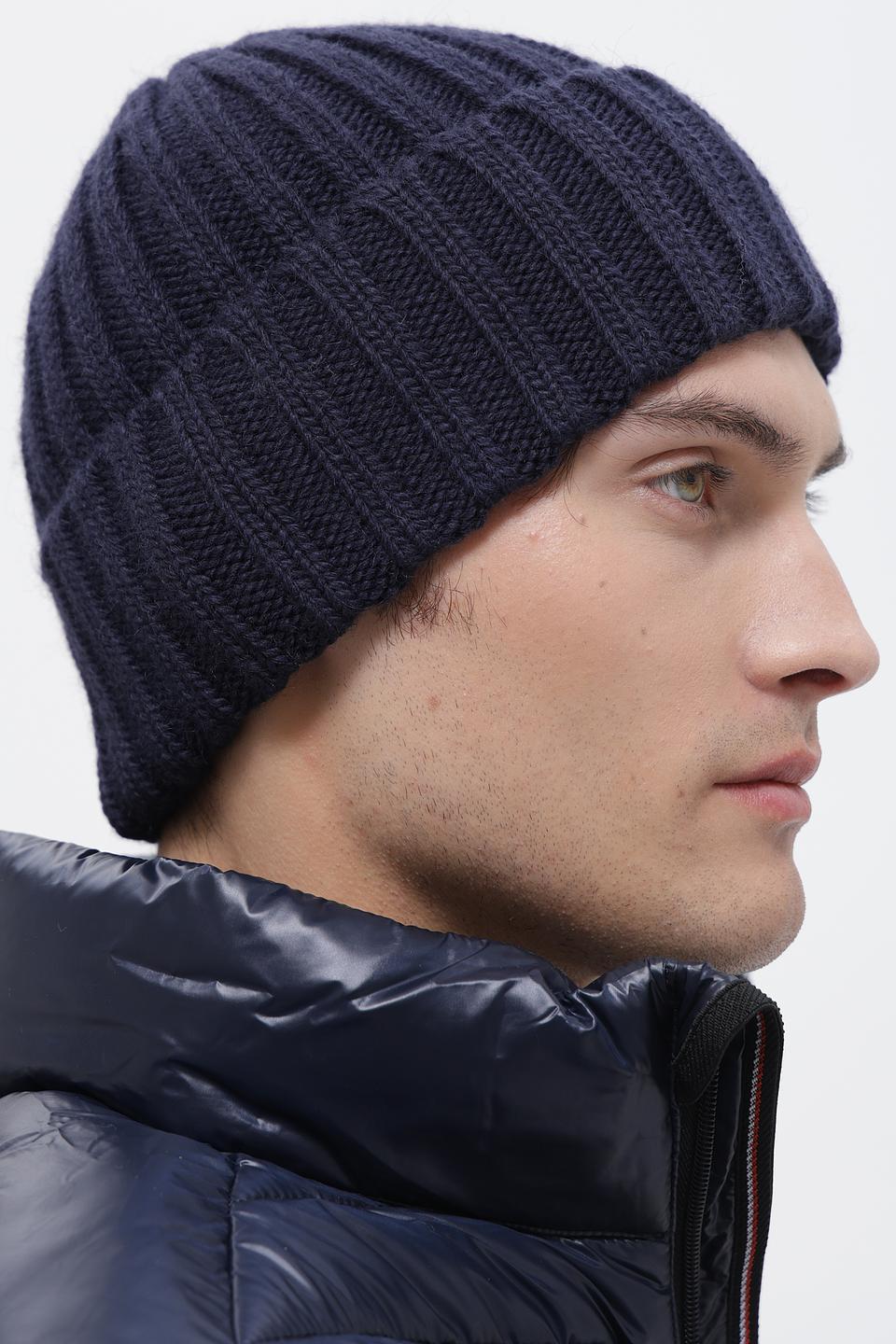 Шапка ADL man вязаная темно-синяя
