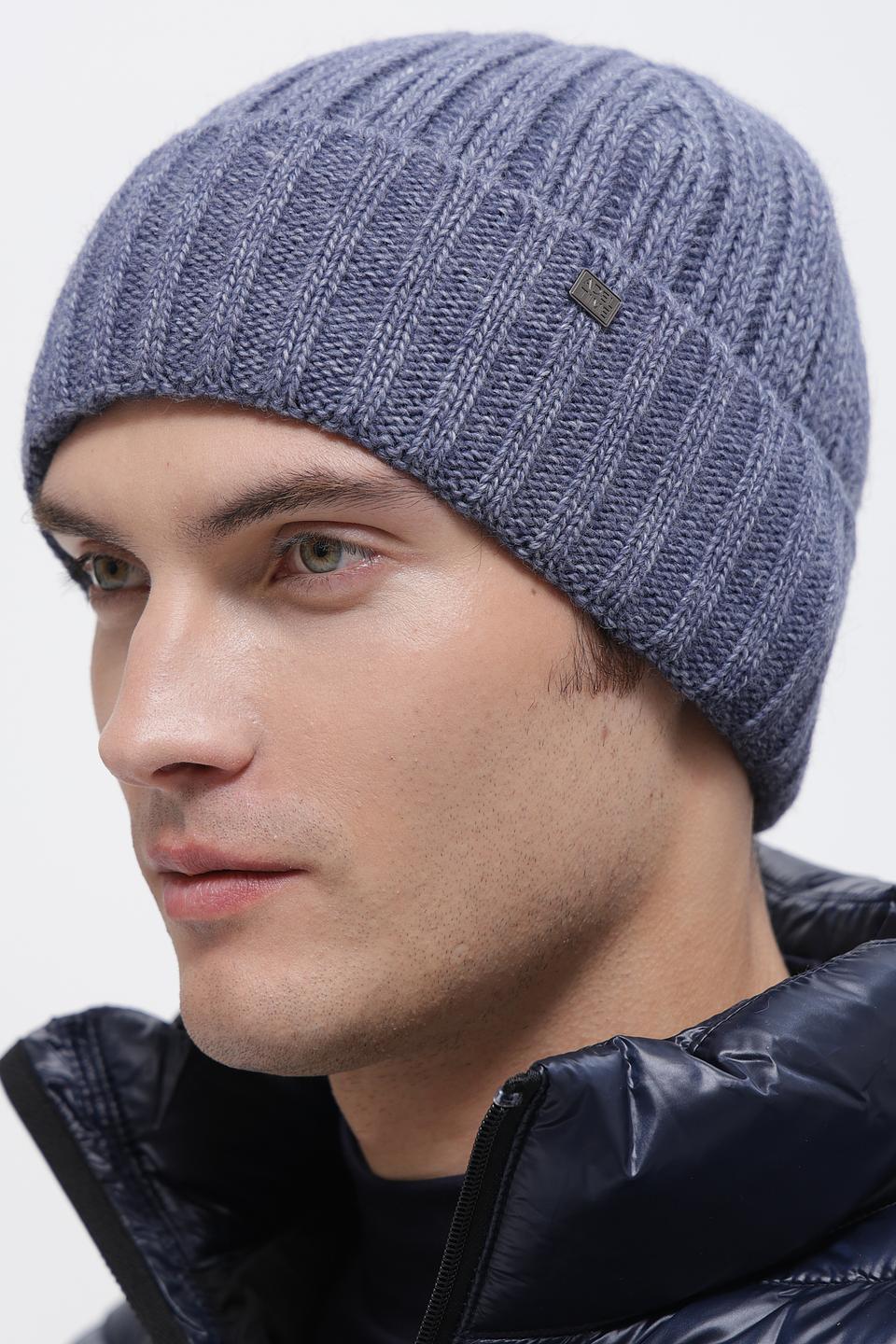 Шапка ADL man вязаная серая
