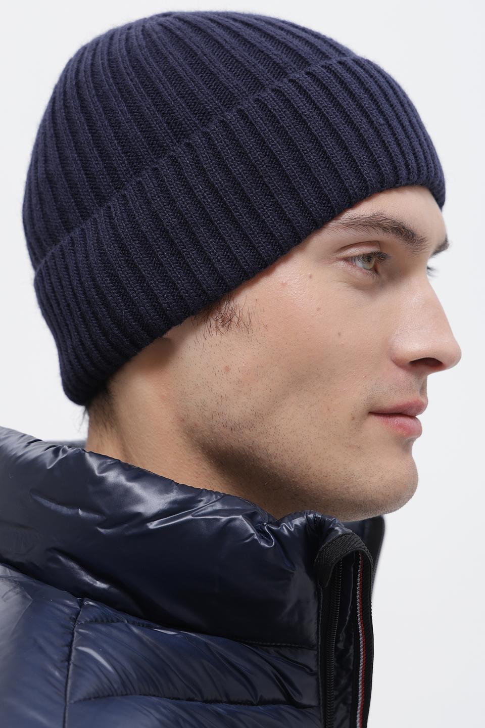 Шапка ADL man вязаная темно-синяя