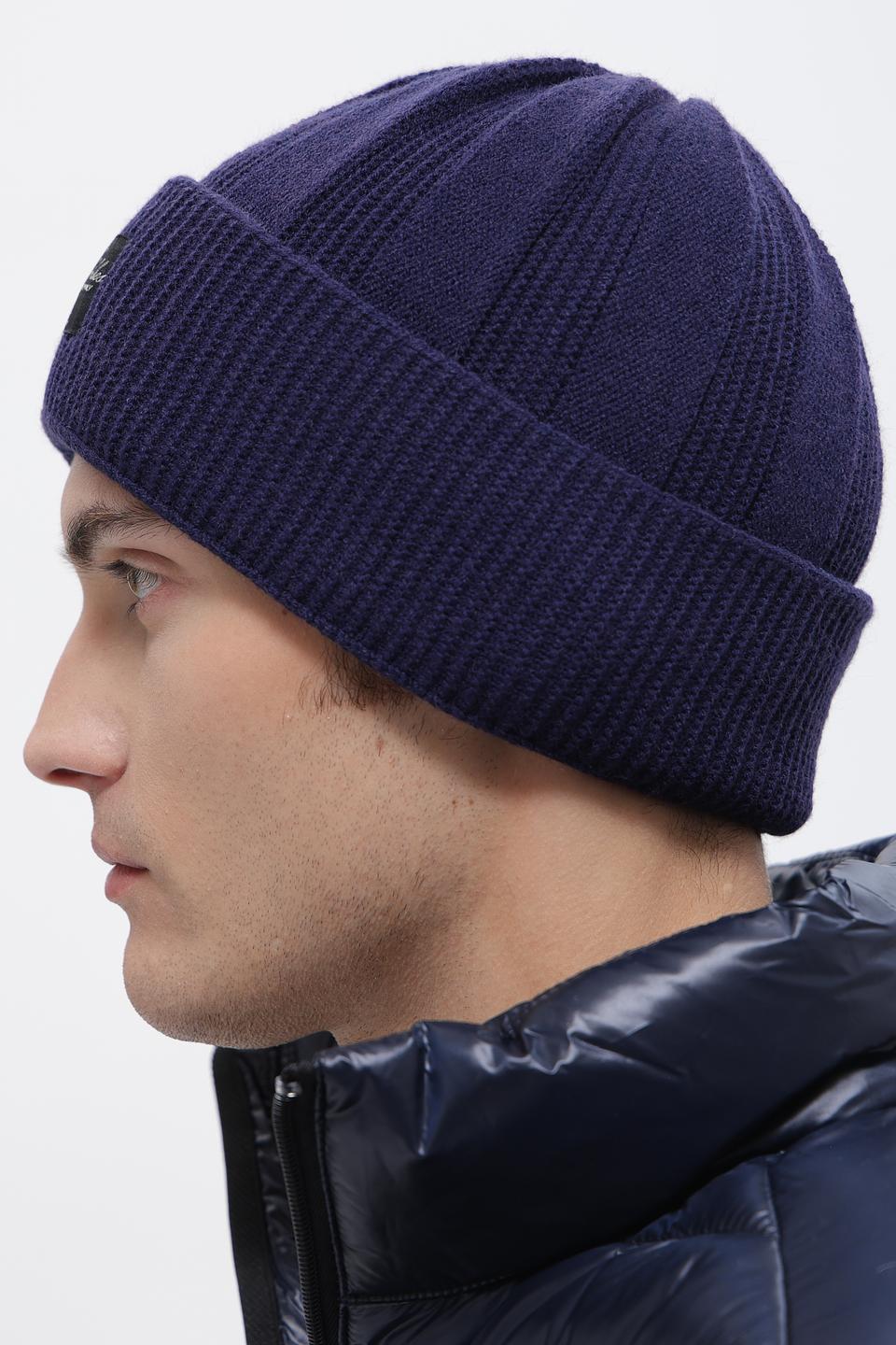 Шапка ADL man вязаная темно-синяя