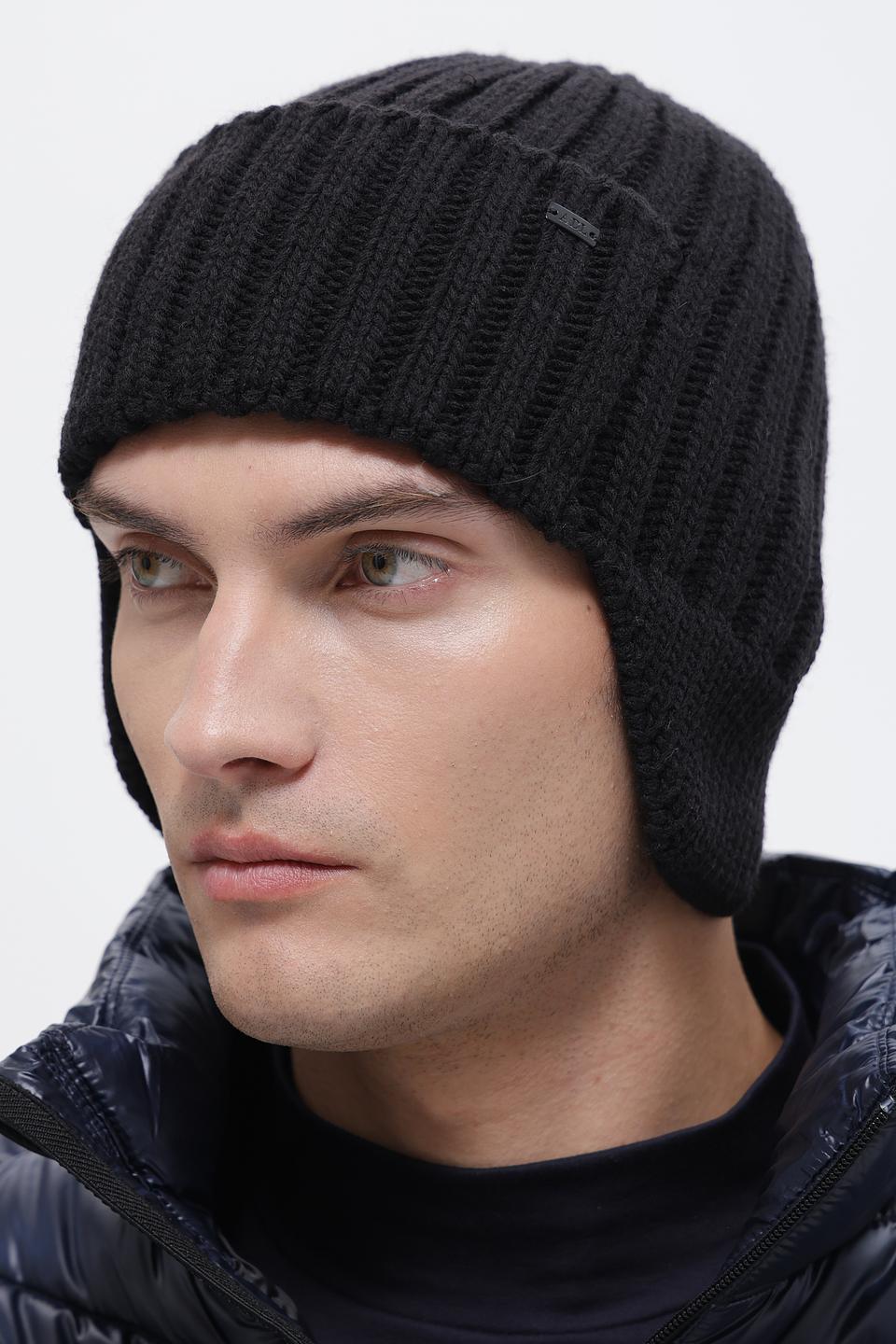 Шапка ADL man с ушами чёрная