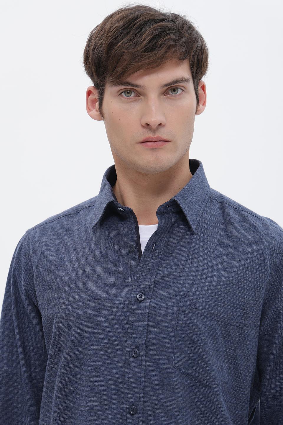 Рубашка Casa Moda дл. рукав синяя