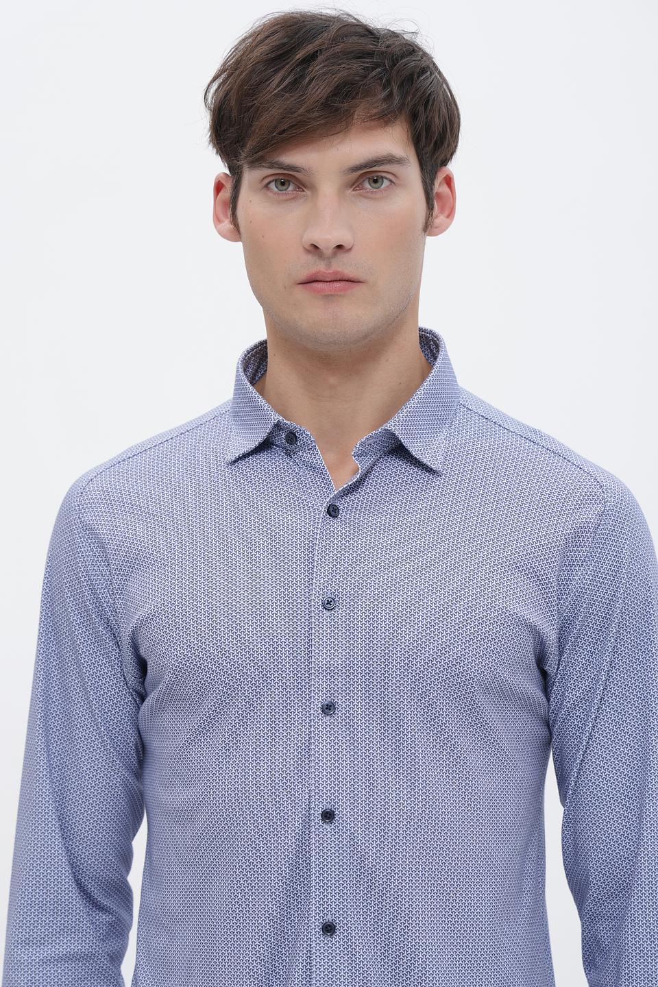 Рубашка Desoto с принтом голубая