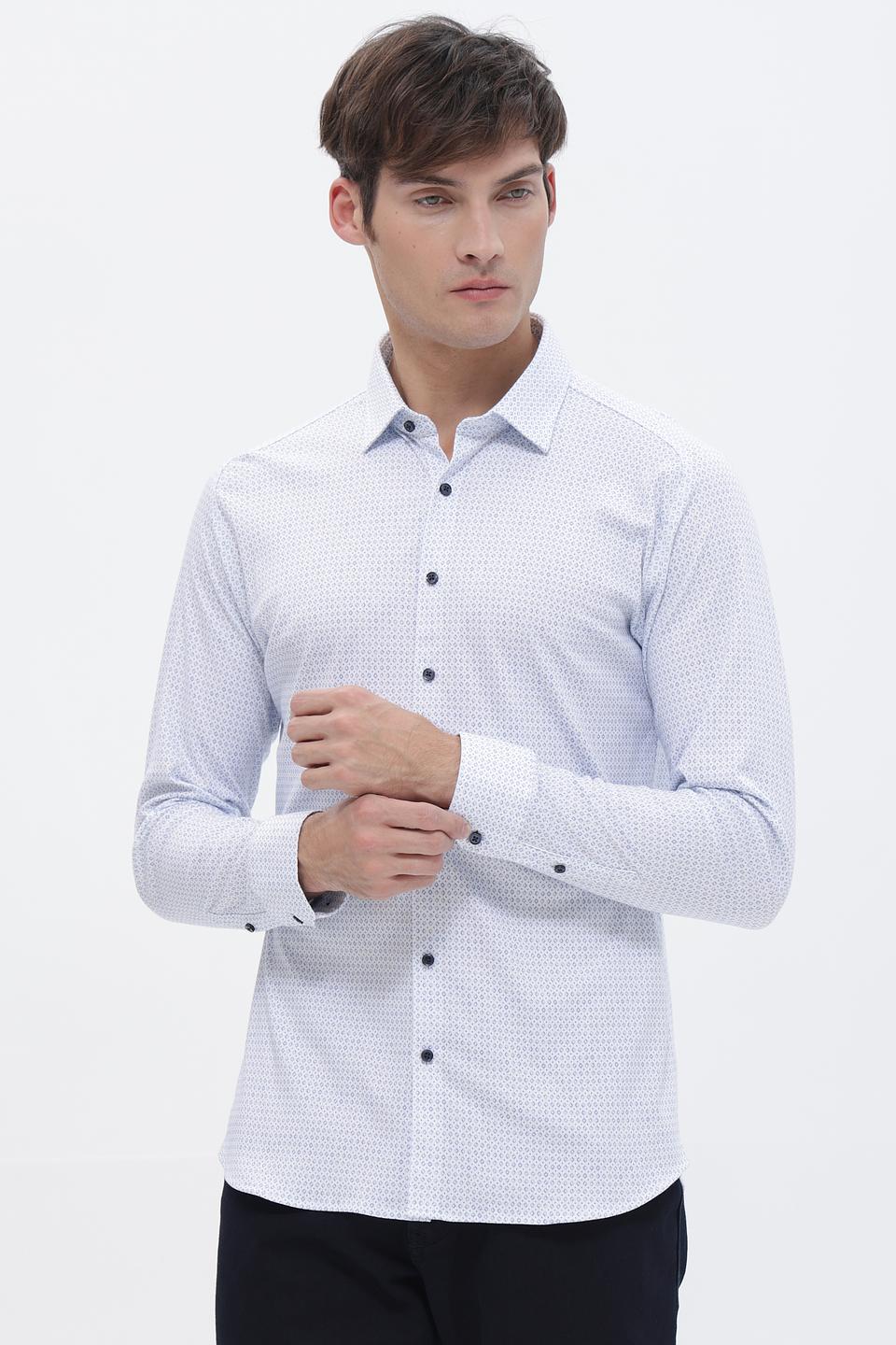 Рубашка Desoto с принтом голубой