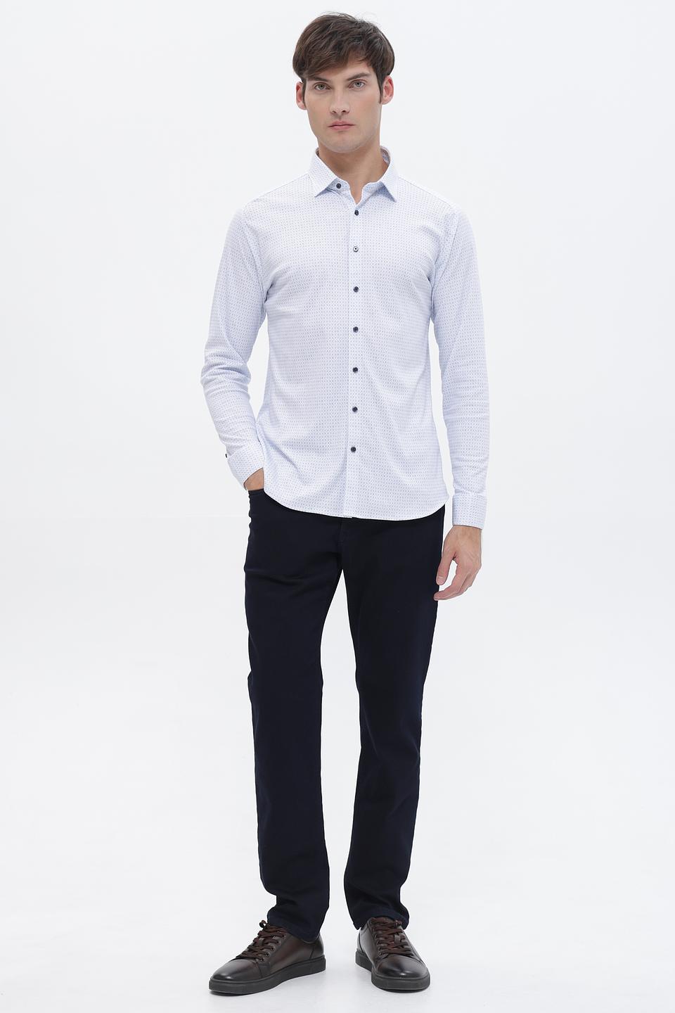 Рубашка Desoto с принтом голубой