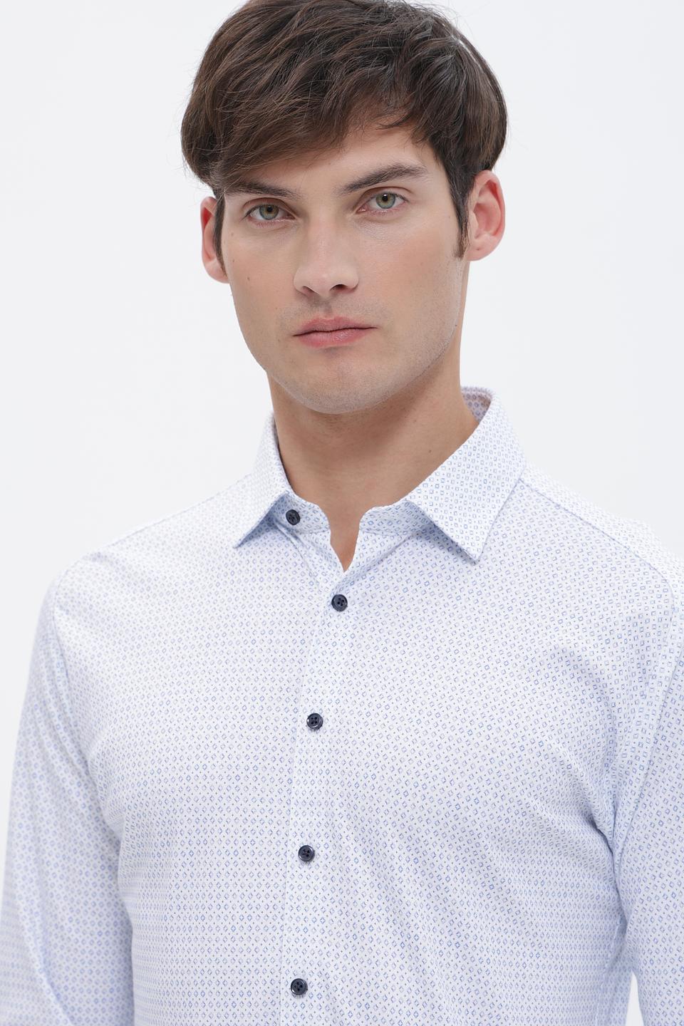 Рубашка Desoto с принтом голубой