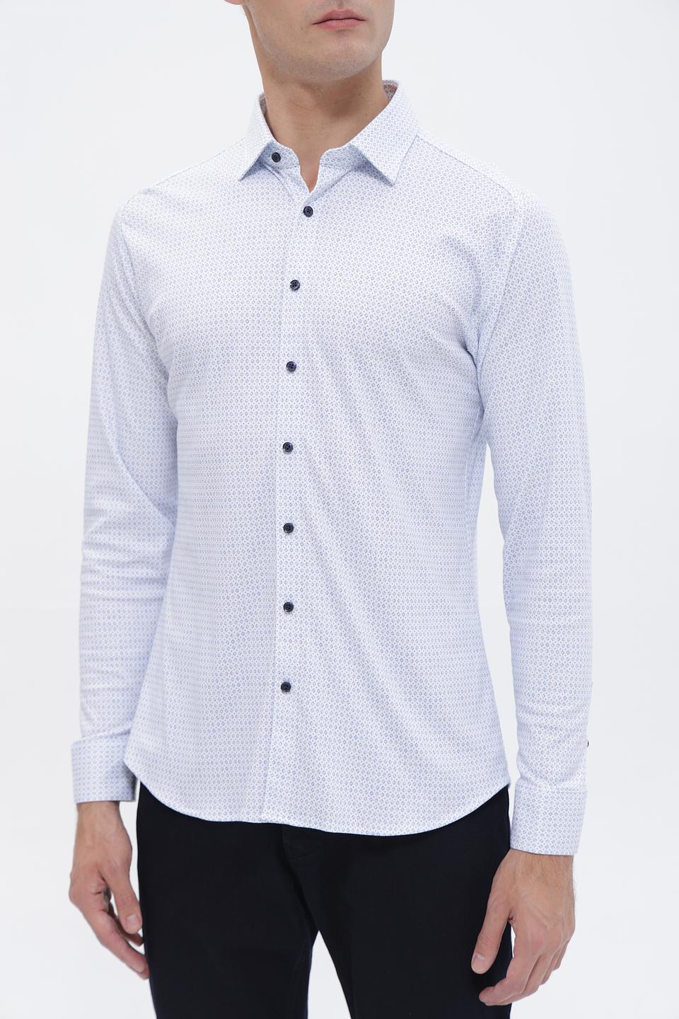 Рубашка Desoto с принтом голубой