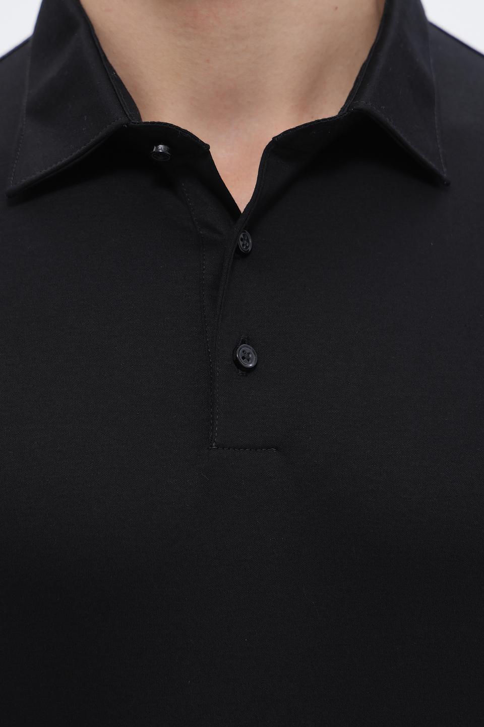 Поло Desoto с длинным рукавом чёрный