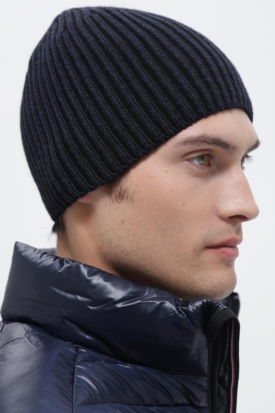 Шапка ADL man вязаная темно-синяя