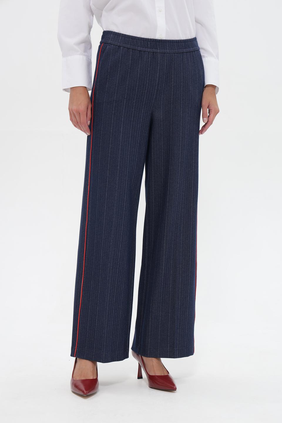 Брюки Tuzzi в полоску с красной лампасовой