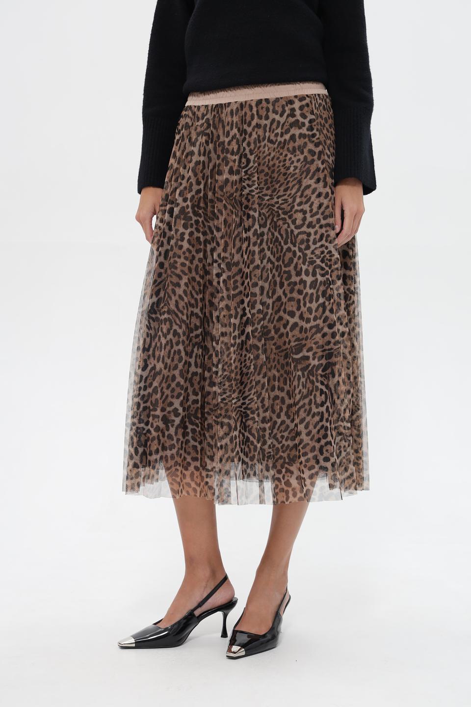 Юбка Lecomte с принтом леопард