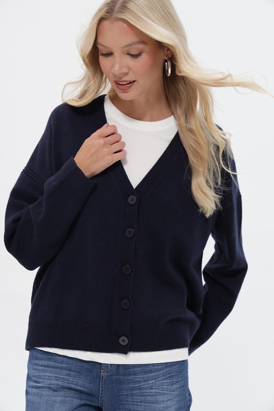 Жакет UNQ вязаный темно-синий