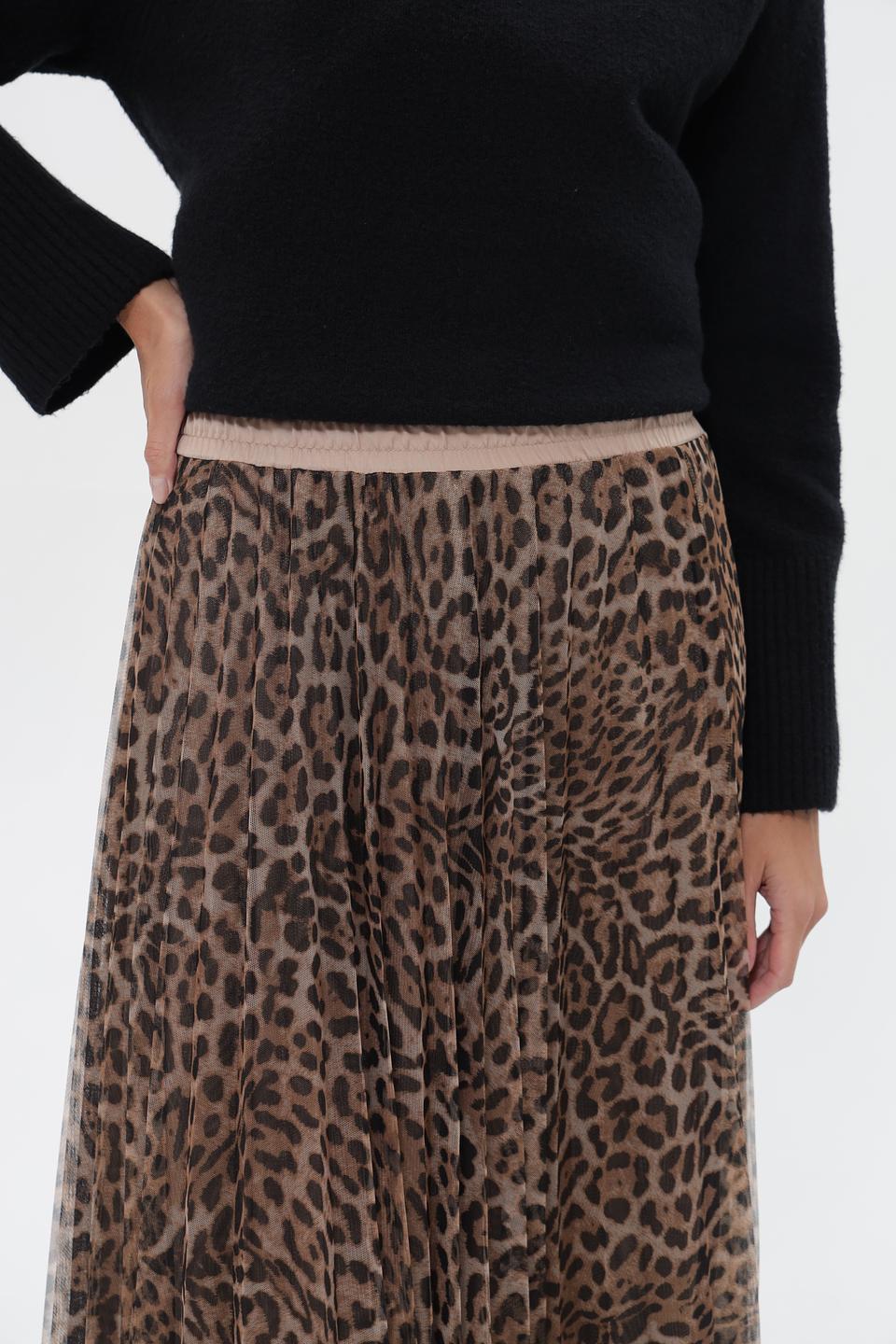 Юбка Lecomte с принтом леопард