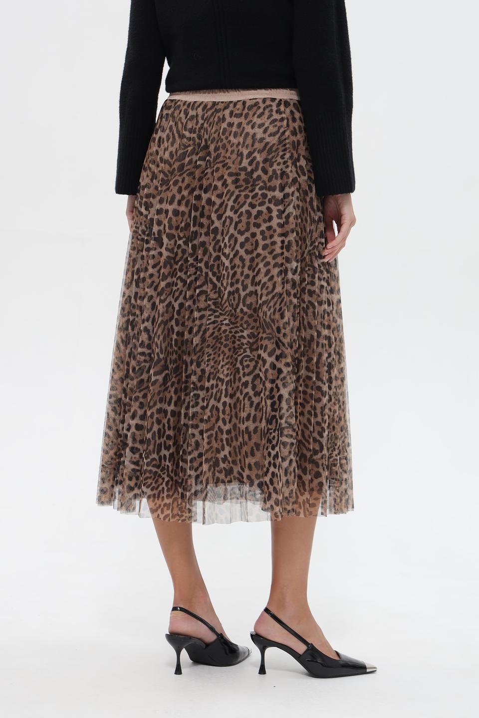 Юбка Lecomte с принтом леопард