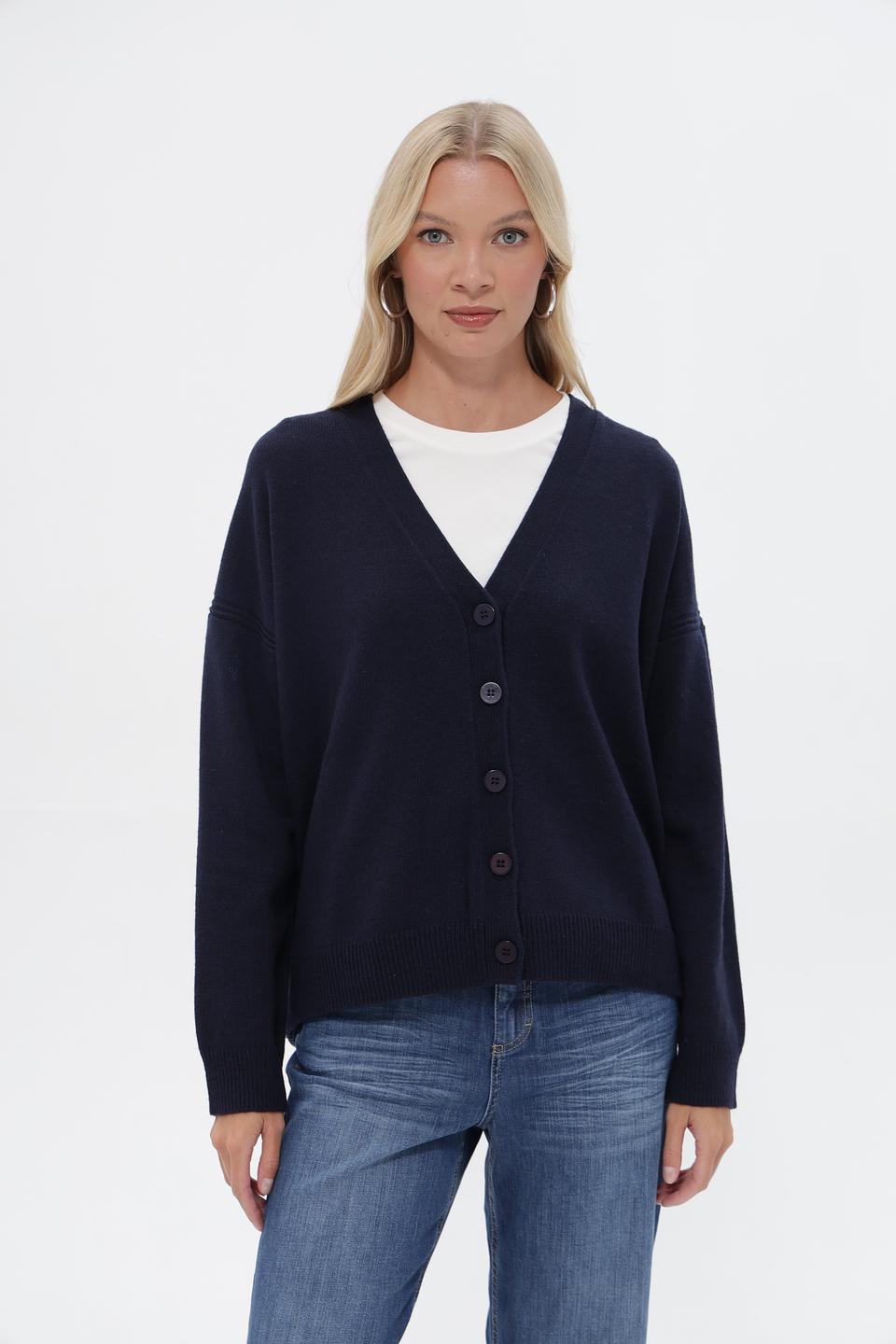 Жакет UNQ вязаный темно-синий