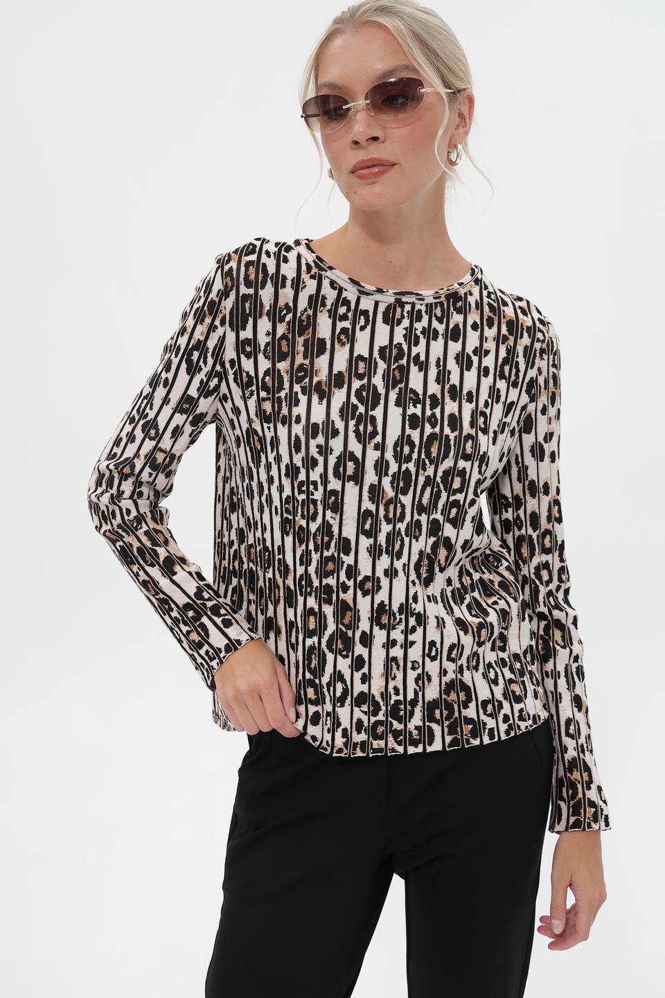 Пуловер Marc Cain с леопардовым принтом