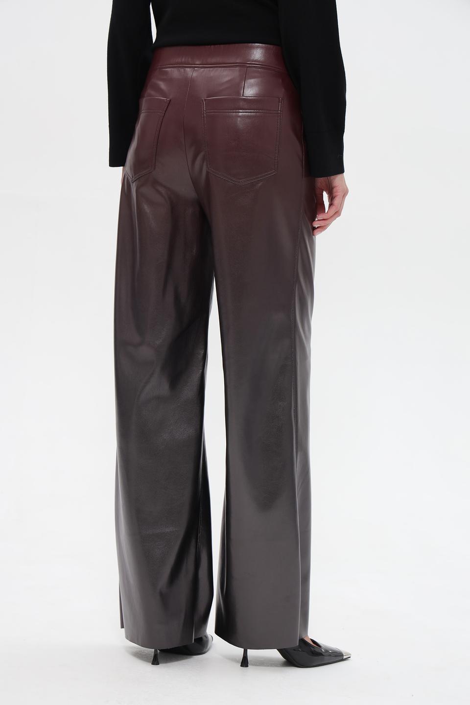 Брюки Marc Cain кожаные бордовые