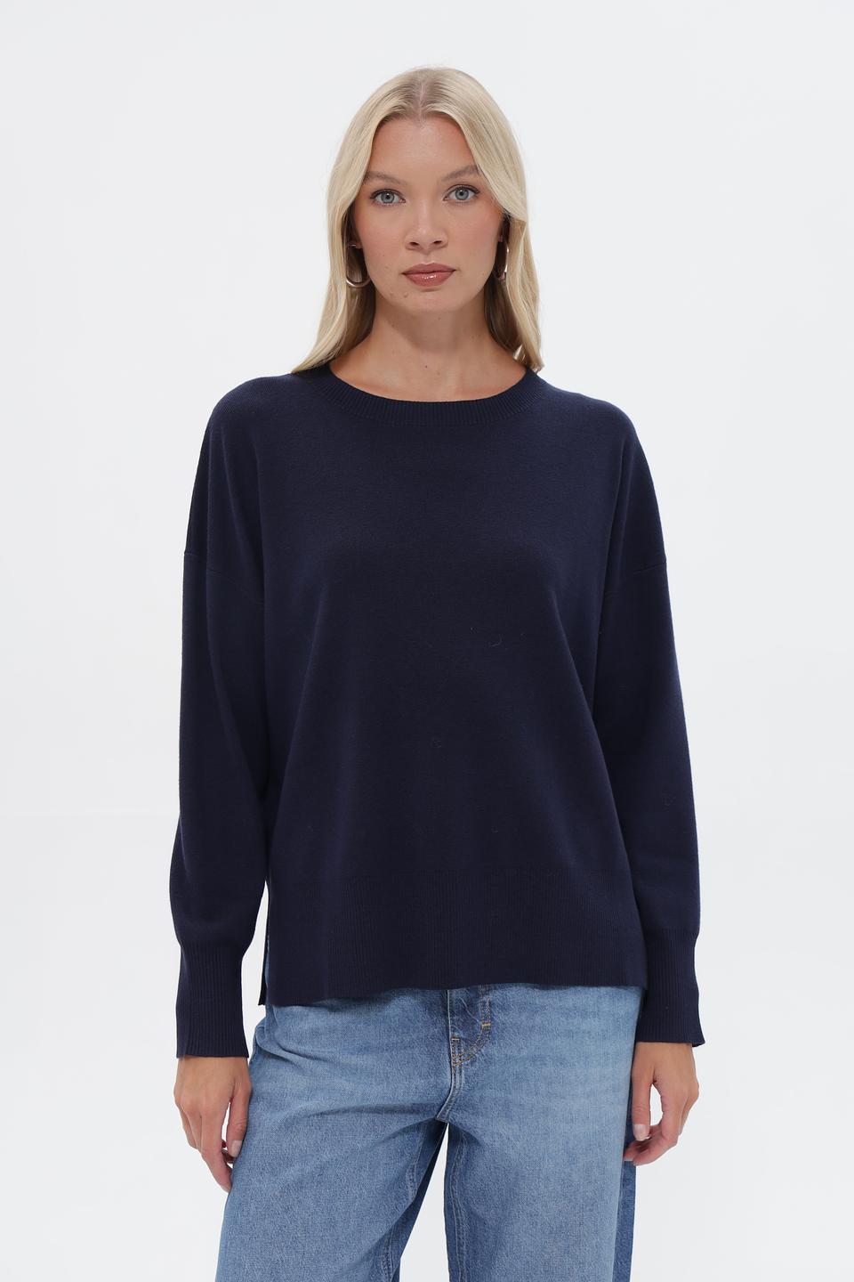 Пуловер UNQ женский тёмно-синий