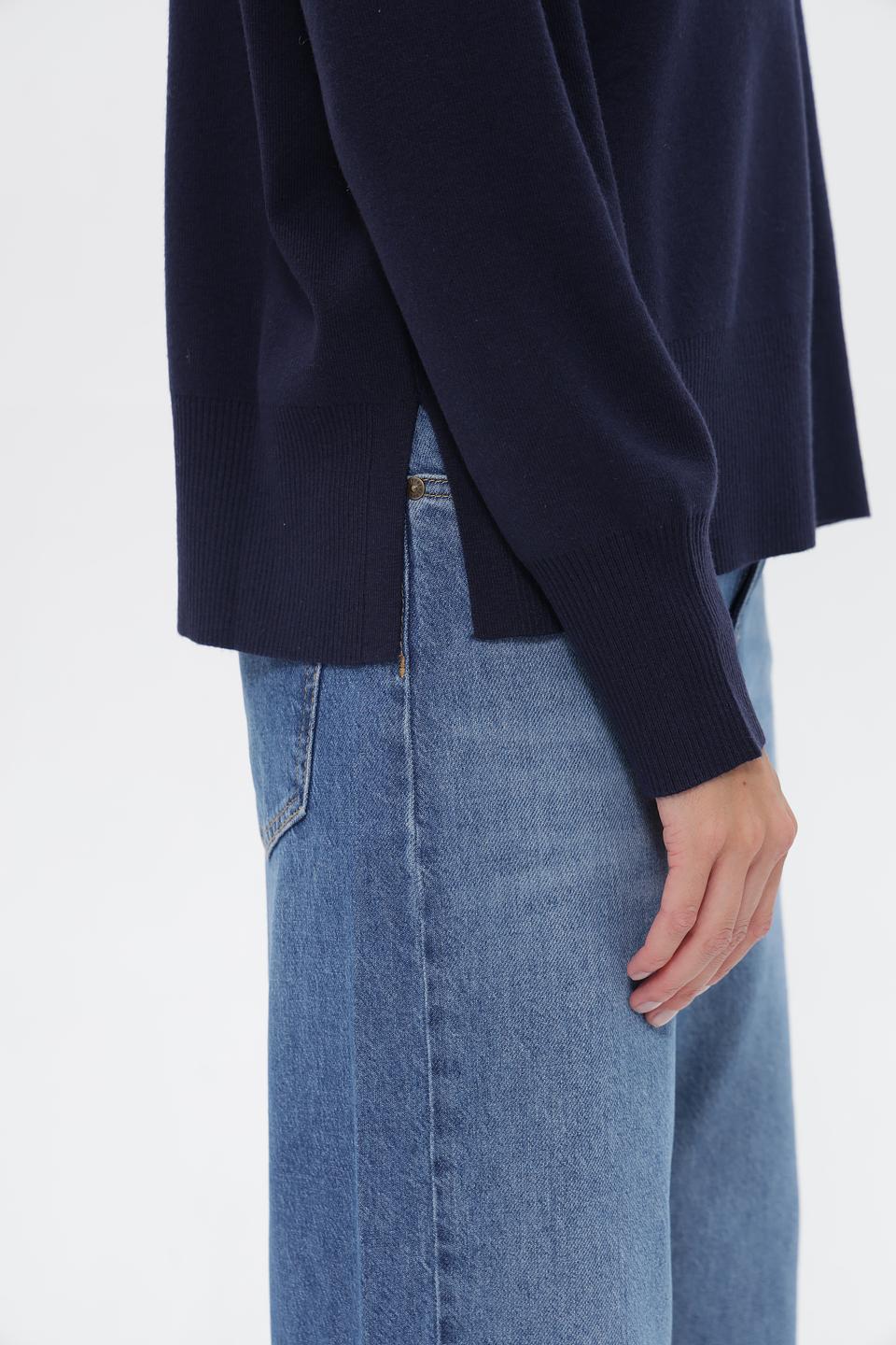 Пуловер UNQ женский тёмно-синий