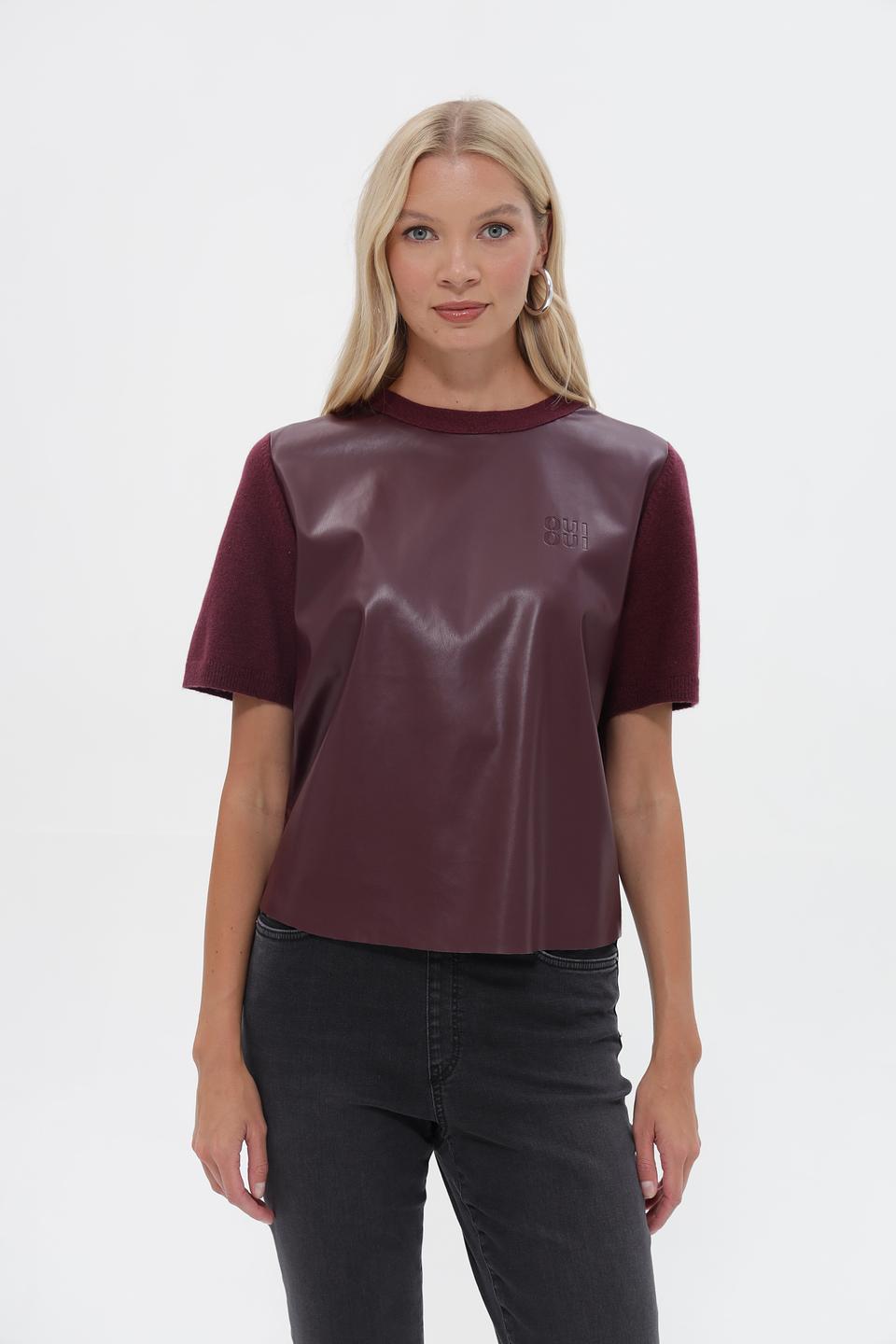 Футболка Oui с экокожей