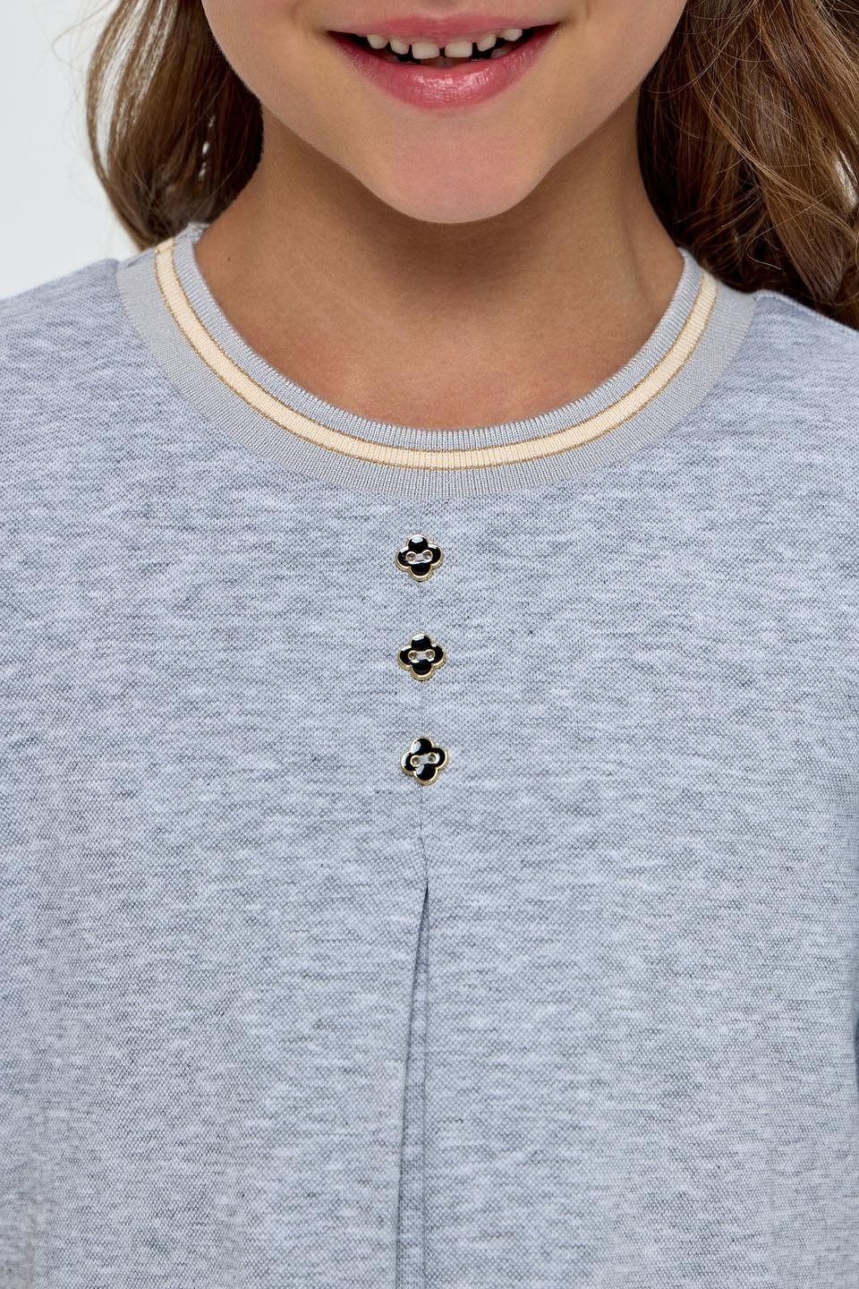 Платье Choupette дев. серое с рукавами-фонариками