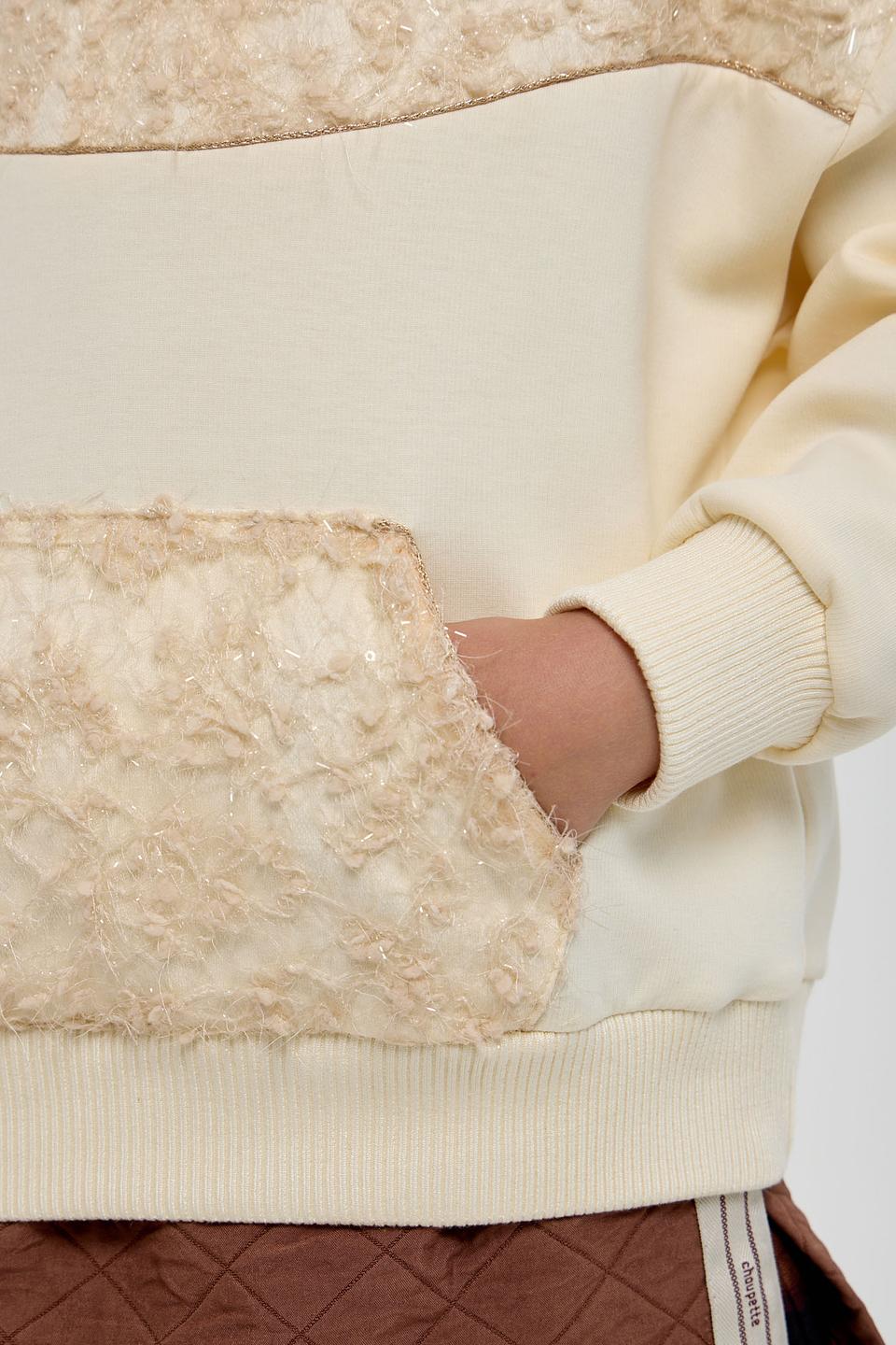 Свитшот Choupette дев. экрю с мехом