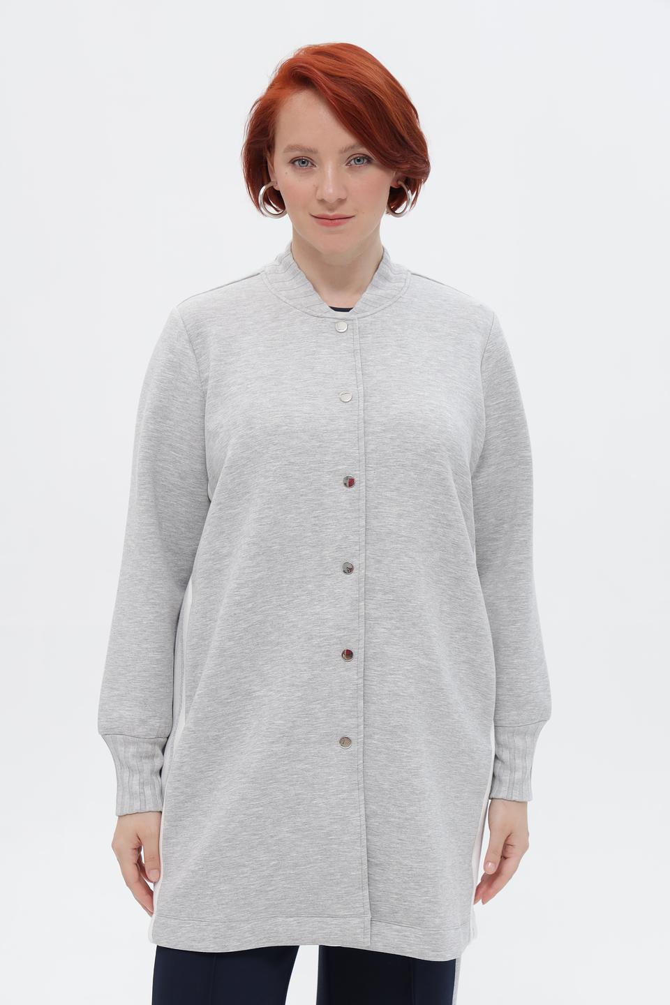 Жакет Frapp серый с полосками